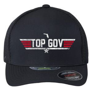 Top Gov Ron DeSantis Top Gov Florida Flag Flexfit Unipanel Trucker Cap