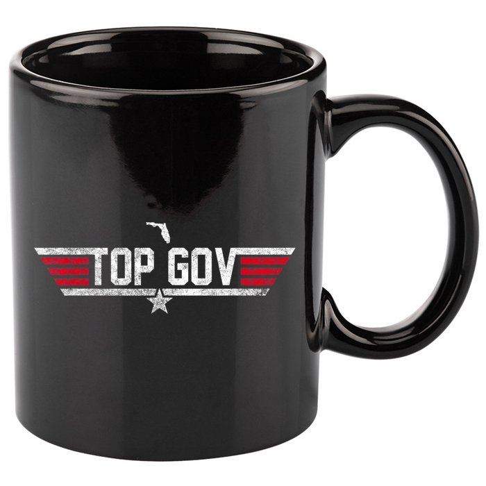 Top Gov Ron DeSantis Top Gov Florida Flag 11oz C Handle Ceramic Mug