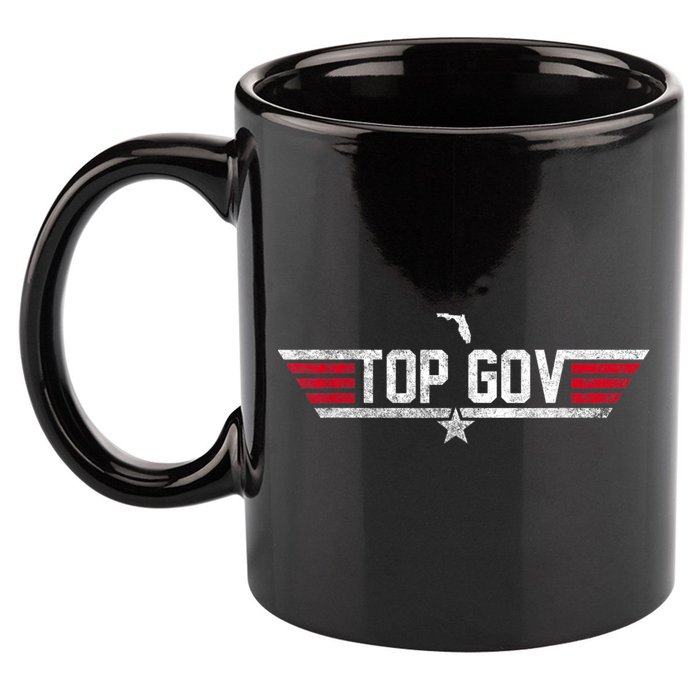 Top Gov Ron DeSantis Top Gov Florida Flag 11oz C Handle Ceramic Mug
