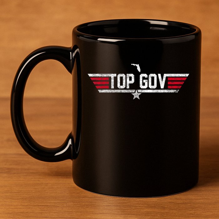 Top Gov Ron DeSantis Top Gov Florida Flag 11oz C Handle Ceramic Mug