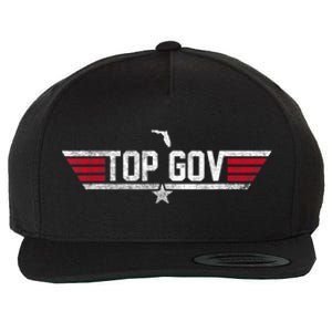 Top Gov Ron DeSantis Top Gov Florida Flag Wool Snapback Cap