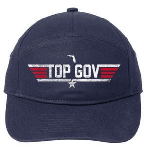 Top Gov Ron DeSantis Top Gov Florida Flag 7-Panel Snapback Hat