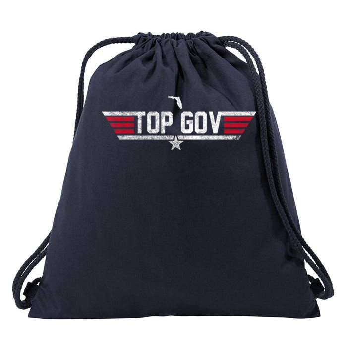 Top Gov Ron DeSantis Top Gov Florida Flag Drawstring Bag