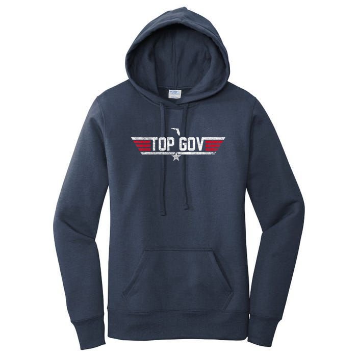 Top Gov Ron DeSantis Top Gov Florida Flag Women's Pullover Hoodie