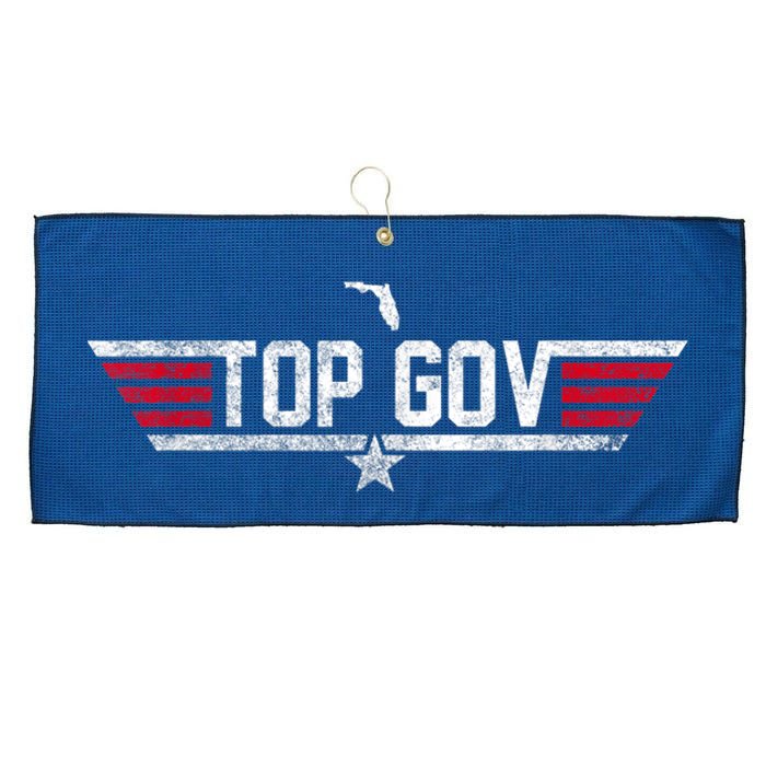 Top Gov Ron DeSantis Top Gov Florida Flag Large Microfiber Waffle Golf Towel