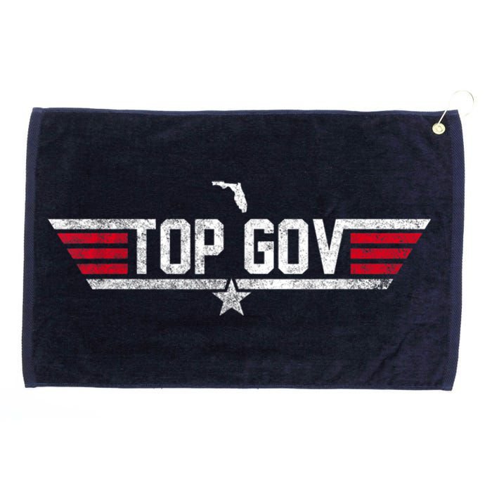 Top Gov Ron DeSantis Top Gov Florida Flag Grommeted Golf Towel