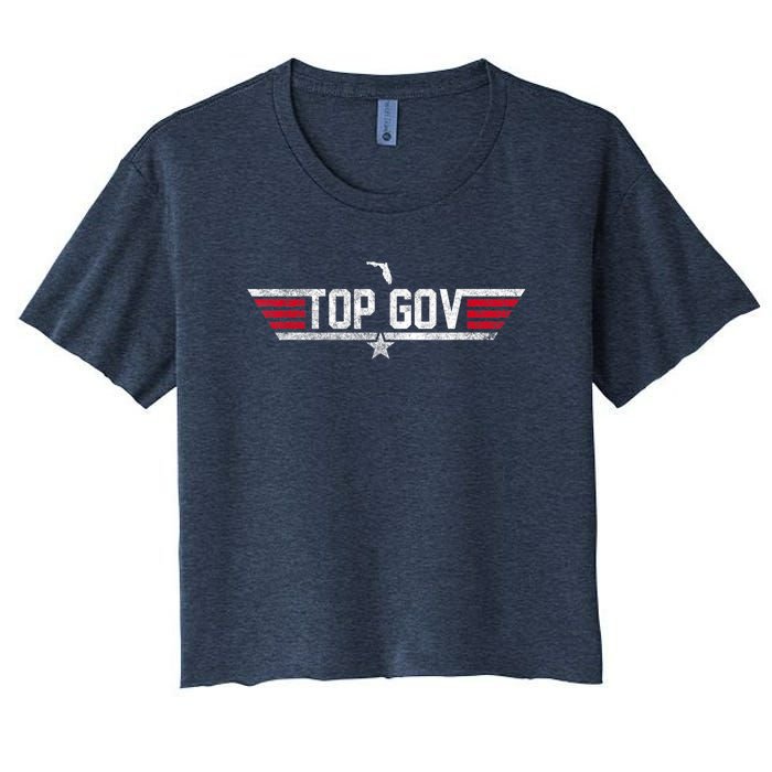 Top Gov Ron DeSantis Top Gov Florida Flag Women's Crop Top Tee