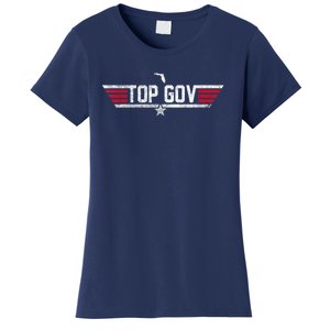 Top Gov Ron DeSantis Top Gov Florida Flag Women's T-Shirt