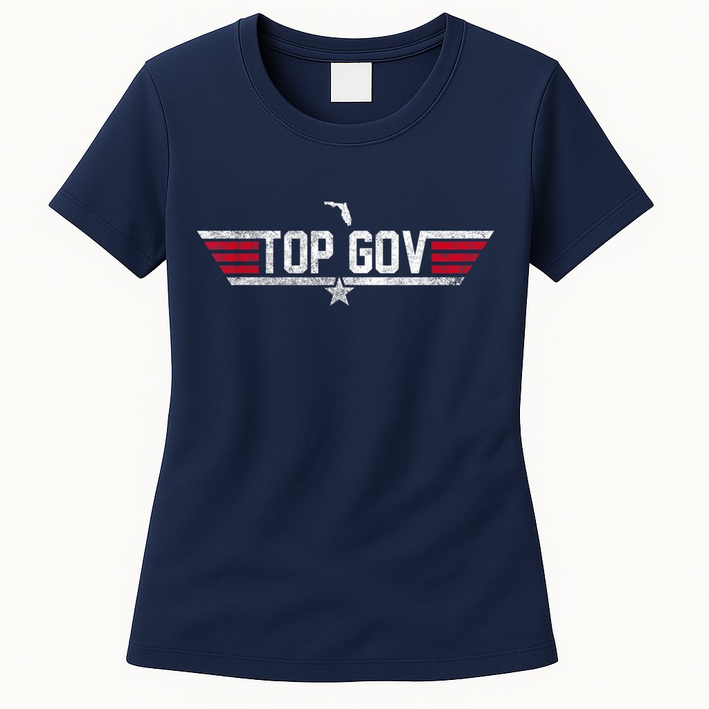 Top Gov Ron DeSantis Top Gov Florida Flag Womens T-Shirt