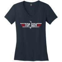 Top Gov Ron DeSantis Top Gov Florida Flag Women's V-Neck T-Shirt