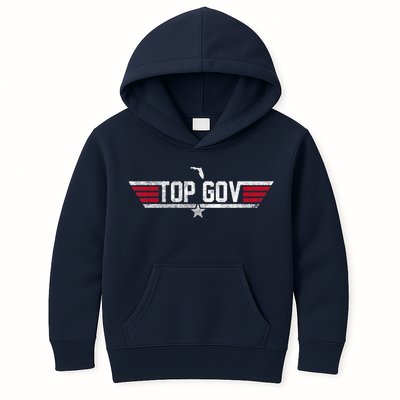 Top Gov Ron DeSantis Top Gov Florida Flag Kids Hoodie