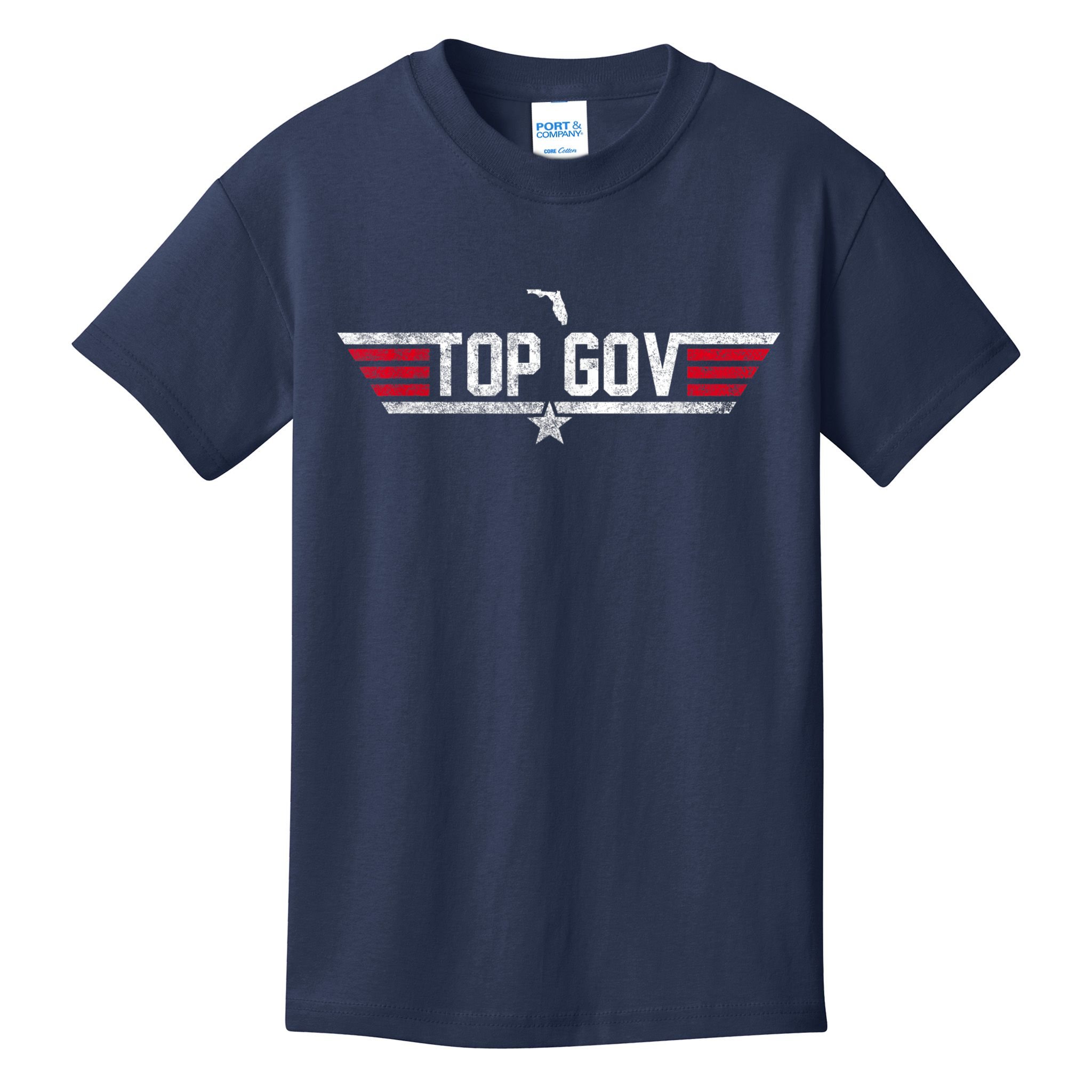 Top Gov Ron DeSantis Top Gov Florida Flag Kids T-Shirt