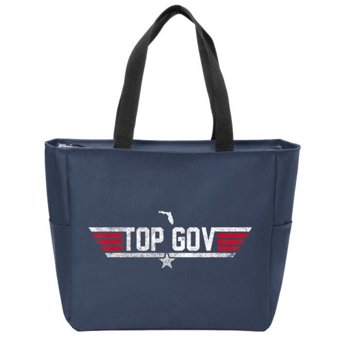 Top Gov Ron DeSantis Top Gov Florida Flag Zip Tote Bag