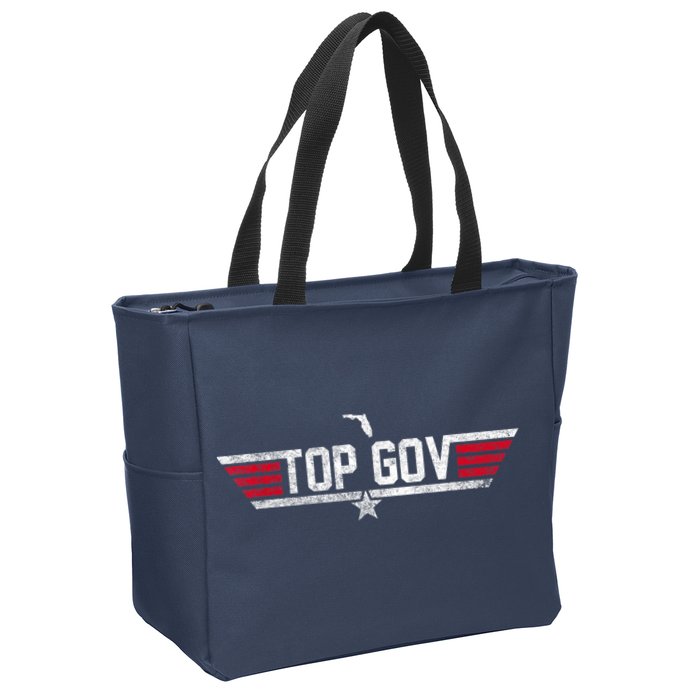 Top Gov Ron DeSantis Top Gov Florida Flag Zip Tote Bag
