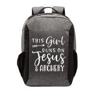 This Girl Runs On Jesus And Archery Vector Backpack