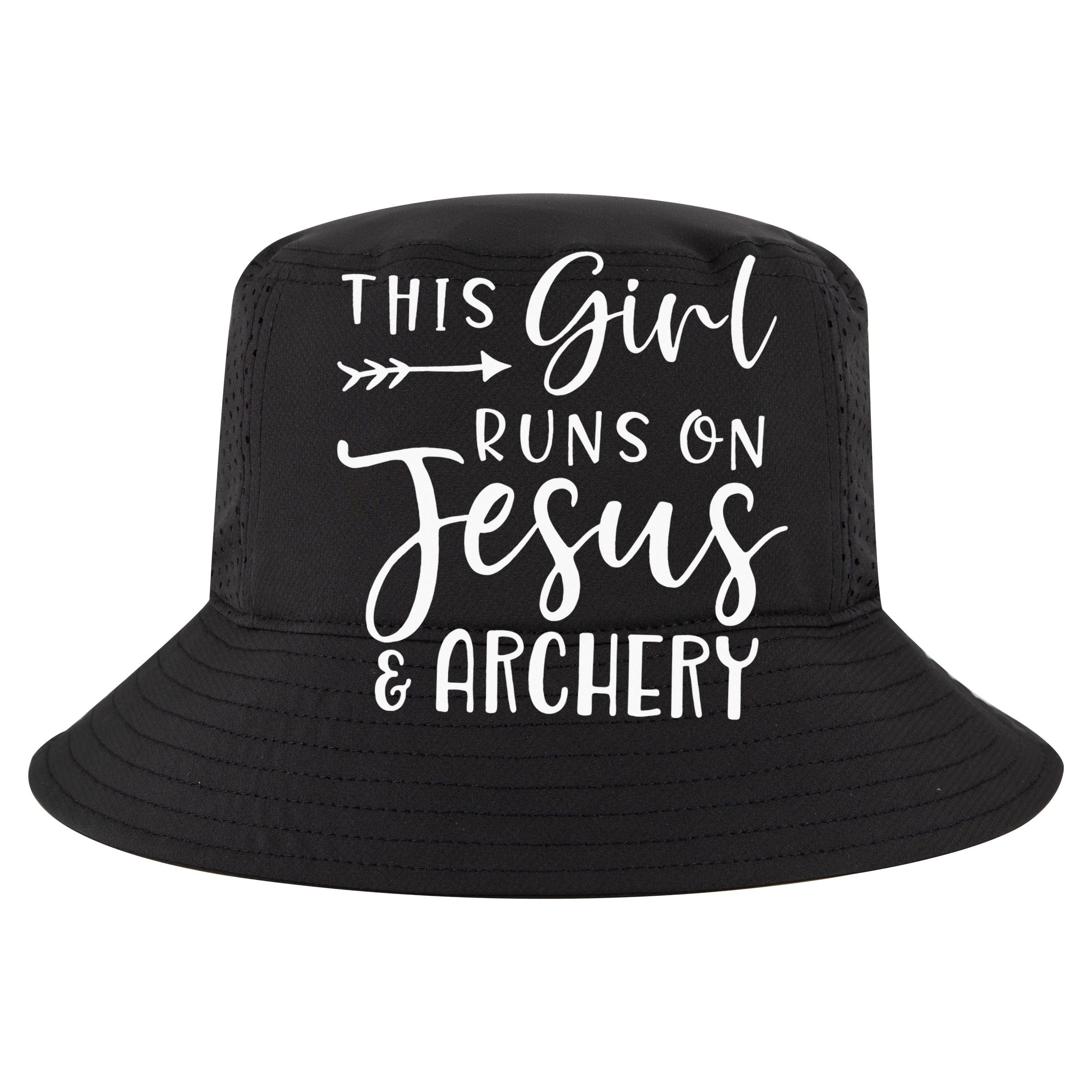 This Girl Runs On Jesus And Archery Cooling Performance Crew T-Shirt