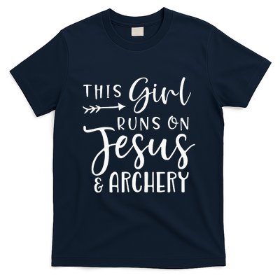 This Girl Runs On Jesus And Archery T-Shirt