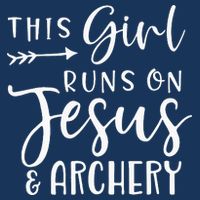 This Girl Runs On Jesus And Archery Drawstring Bag