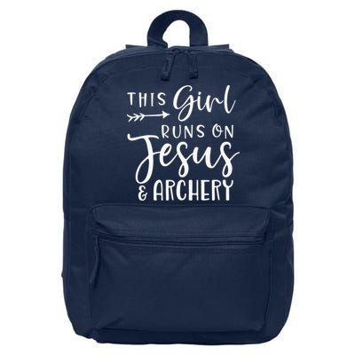 This Girl Runs On Jesus And Archery 16 in Basic Backpack