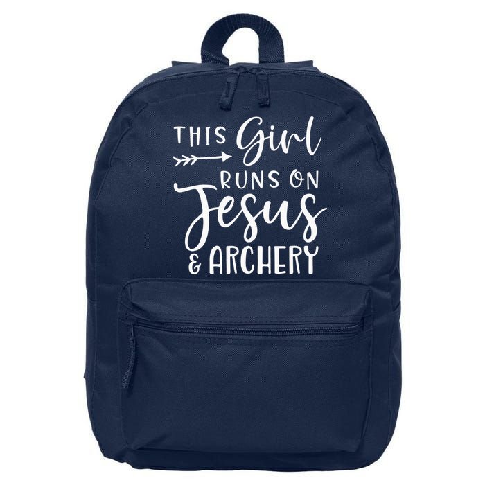 This Girl Runs On Jesus And Archery 16 in Basic Backpack