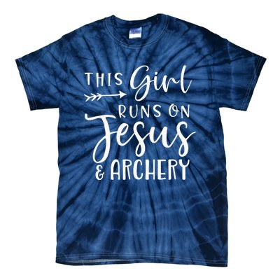 This Girl Runs On Jesus And Archery Tie-Dye T-Shirt