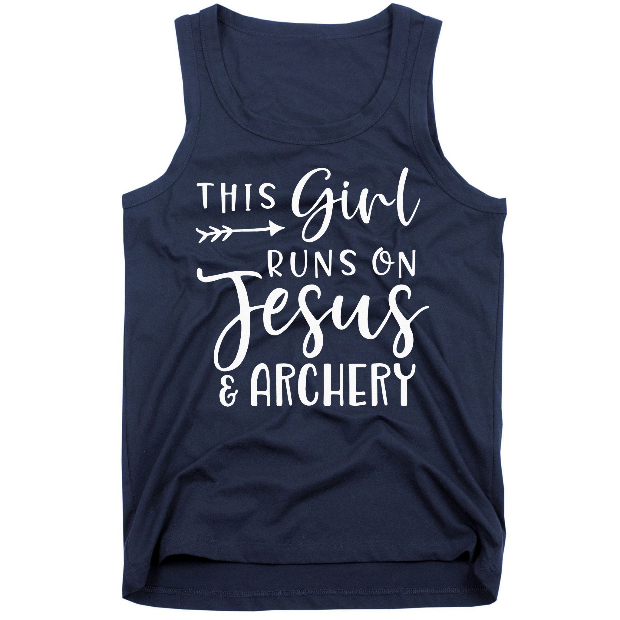 This Girl Runs On Jesus And Archery Tank Top