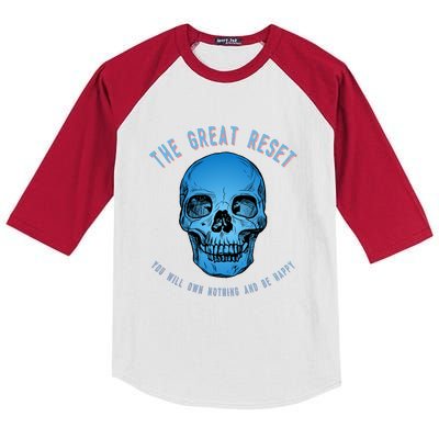 The Great Reset NWO Build Back Better Conservative Kids Colorblock Raglan Jersey