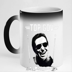 Top Gov Ron DeSantis Top Gov 11oz Black Color Changing Mug