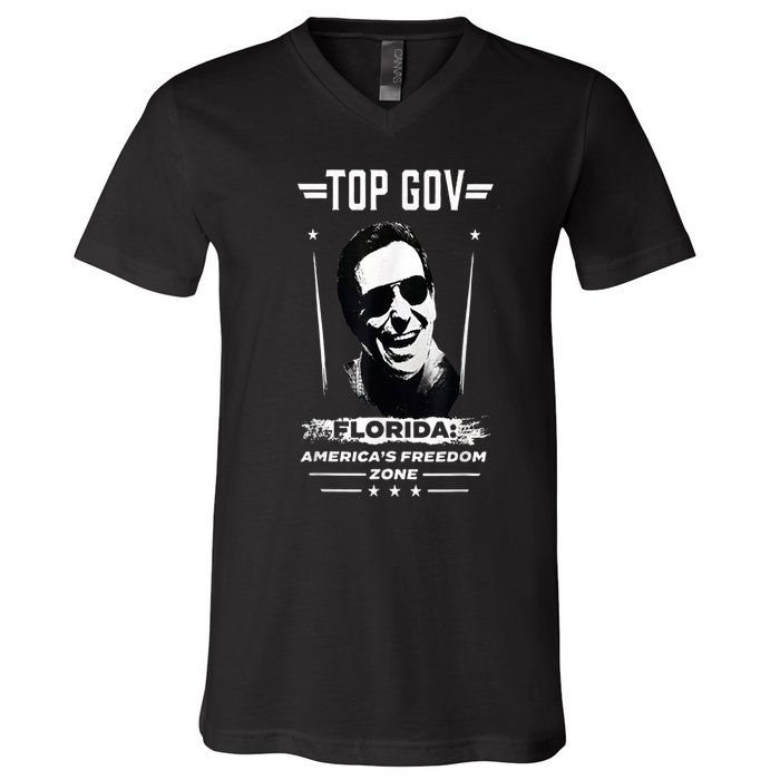 Top Gov Ron DeSantis Top Gov V-Neck T-Shirt