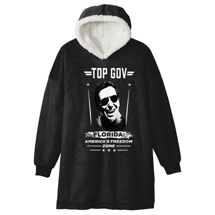 Top Gov Ron DeSantis Top Gov Hooded Wearable Blanket