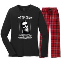 Top Gov Ron DeSantis Top Gov Women's Long Sleeve Flannel Pajama Set 