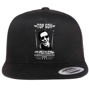 Top Gov Ron DeSantis Top Gov Flat Bill Trucker Hat