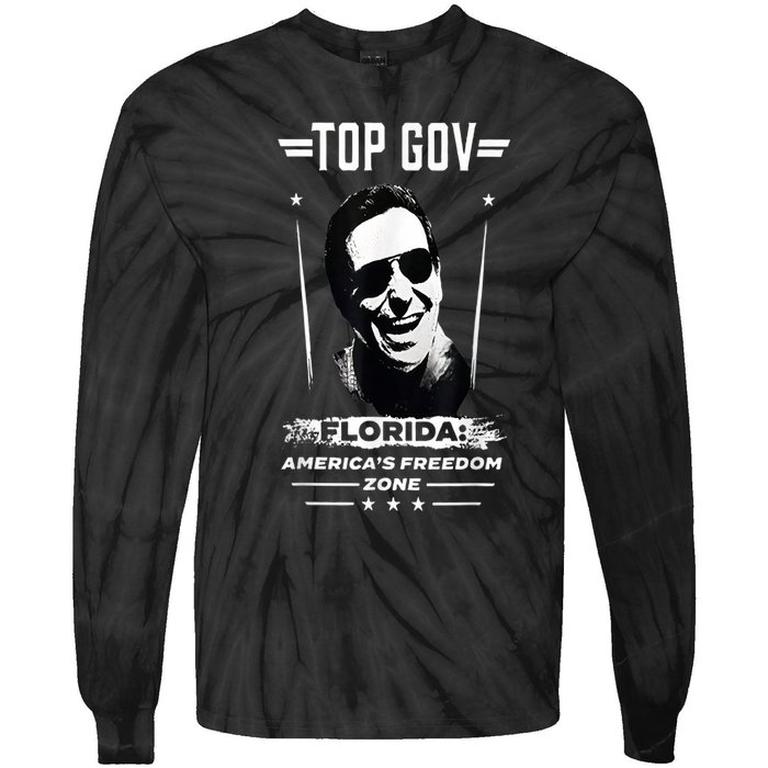 Top Gov Ron DeSantis Top Gov Tie-Dye Long Sleeve Shirt