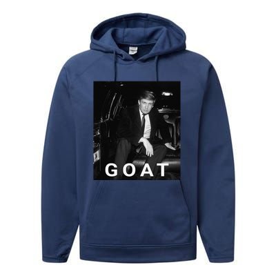 Trump Goat Republican Conservative Gift Trump 2024 Performance Fleece Hoodie