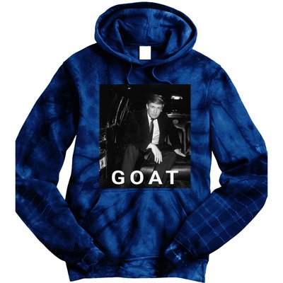 Trump Goat Republican Conservative Gift Trump 2024 Tie Dye Hoodie