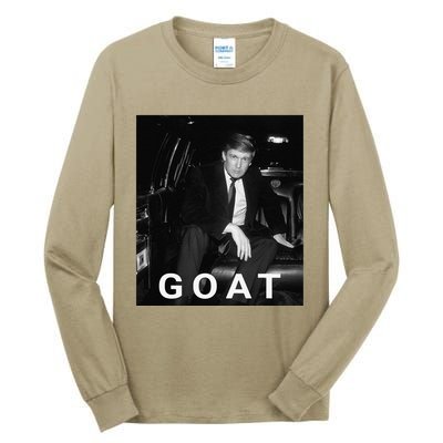 Trump Goat Republican Conservative Gift Trump 2024 Tall Long Sleeve T-Shirt