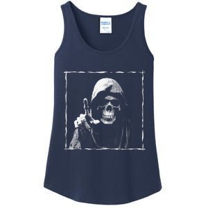 The Grim Reaper Shows Index Finger Horror Halloween Monster Ladies Essential Tank