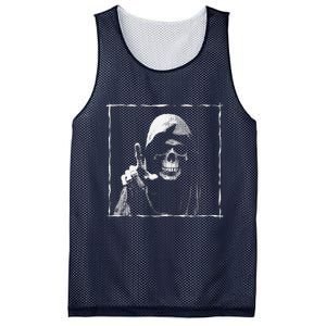 The Grim Reaper Shows Index Finger Horror Halloween Monster Mesh Reversible Basketball Jersey Tank