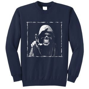 The Grim Reaper Shows Index Finger Horror Halloween Monster Tall Sweatshirt