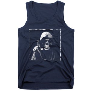 The Grim Reaper Shows Index Finger Horror Halloween Monster Tank Top