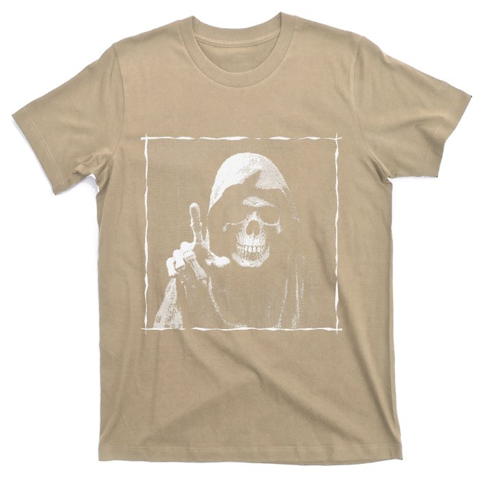 The Grim Reaper Shows Index Finger Horror Halloween Monster T-Shirt