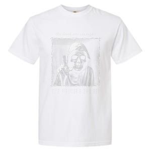 The Grim Reaper Shows Index Finger Horror Halloween Monster Garment-Dyed Heavyweight T-Shirt