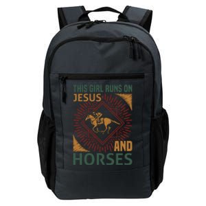 This Girl Runs On Jesus And Horses Daily Commute Backpack