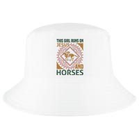 This Girl Runs On Jesus And Horses Cool Comfort Performance Bucket Hat