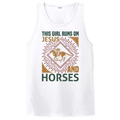 This Girl Runs On Jesus And Horses PosiCharge Competitor Tank