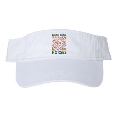 This Girl Runs On Jesus And Horses Valucap Bio-Washed Visor