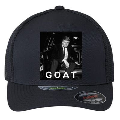 Trump Goat Republican Conservative Gift Trump 2024 Flexfit Unipanel Trucker Cap