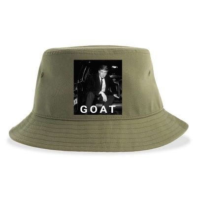 Trump Goat Republican Conservative Gift Trump 2024 Sustainable Bucket Hat