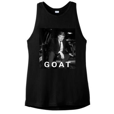 Trump Goat Republican Conservative Gift Trump 2024 Ladies PosiCharge Tri-Blend Wicking Tank