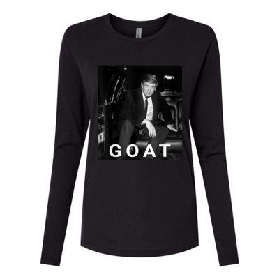 Trump Goat Republican Conservative Gift Trump 2024 Womens Cotton Relaxed Long Sleeve T-Shirt